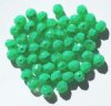 50 6mm Faceted Candy Coated Green Beads